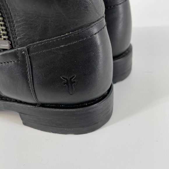 Frye Heath Outside Zip Black Boots B - Picture 9 of 12